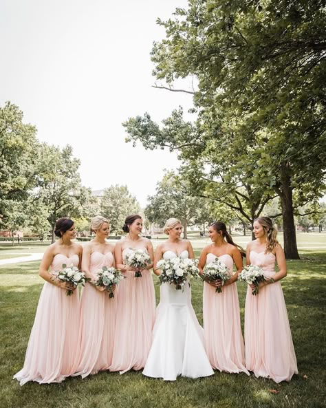 Blush Pink Bridesmaid Dresses Real Weddings | Birdy Grey Birdy Grey Bridesmaid, Grey Weddings, Light Pink Bridesmaid Dresses, Chic Bridesmaid Dresses, Blush Pink Bridesmaids, Blush Pink Bridesmaid Dresses, Pink Convertible, Convertible Bridesmaid Dress, Mrs Hudson