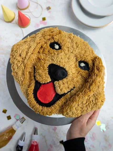 Puppy Shaped Birthday Cake, Golden Doodle Cake, Number 7 Birthday Cake, Ems Cake, Spaniel Cake, Golden Retriever Cake, Cakes Animals, Puppy Cakes, Ideas For Dessert