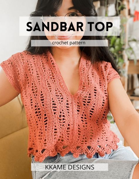 How to Make this Boho Crochet Summer Top - KKAME Designs Modern Haken, Crochet Shirts, Tops Outfit, Summer Top Pattern, Crochet Tee, Crochet Top Outfit, Crochet Boho Top, Elegant Crochet, Crochet Tops Free Patterns