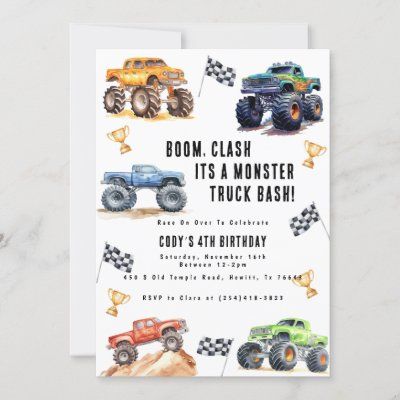 Your Shopping Cart Modern Monster Truck Birthday Party, Toddler Boy Birthday Themes, Monster Truck 3rd Birthday Party, 4 Year Birthday Party Ideas Boy, 3rd Birthday Theme Ideas, Third Birthday Boy, Monster Truck Birthday Party Ideas, Third Birthday Boys, 3rd Birthday Party For Boy