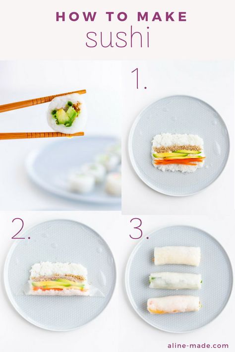 Easy Sushi Rolls At Home Without Seaweed, How To Do Sushi At Home, No Seaweed Sushi, Sushi With Rice Paper, How To Do Sushi, Sushi Without Seaweed, Rolls With Rice Paper, Rice Paper Sushi Rolls, Rice Paper Sushi