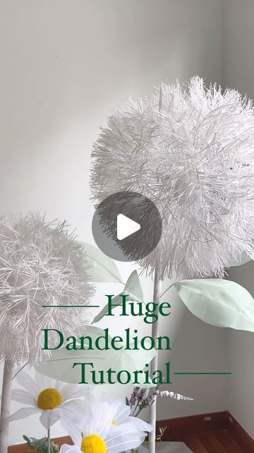 Huge Dandelion Diy, Large Dandelion Flower Diy, Paper Dandelion Diy, Dandelion Paper Flower, Giant Dandelion Diy, Dandelion Diy, Paper Dandelion, Large Paper Flowers Diy, Huge Flowers