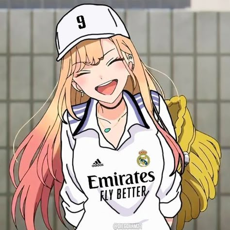 Real Madrid Anime, Madrid Girl, Miko Yotsuya, Real Madrid Shirt, Mieruko Chan, Real Madrid Wallpapers, Madrid Wallpaper, Anime Galaxy, Marin Kitagawa