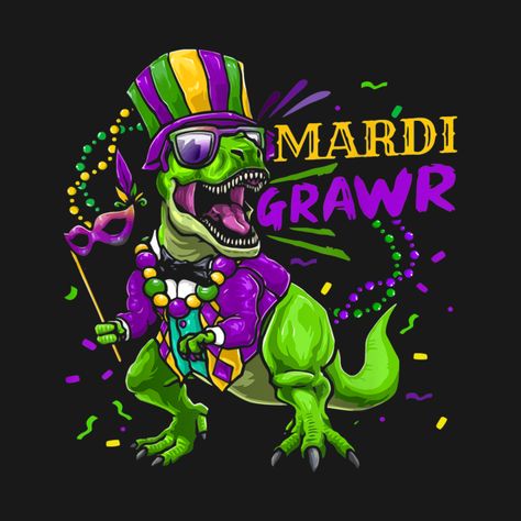 Carnival Diy, Kids Mardi Gras Shirt, Mardi Gras Shirts, Dinosaur Shirts, Yoda Png, Mardi Gras Shirt, T Rex Dinosaur, Dinosaur Shirt, Horror Characters