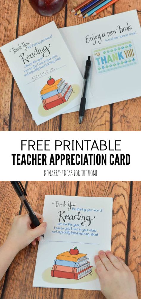 Say thank you to your child's teacher with this free printable teacher appreciation card. It has a focus on reading books and saying thanks at the end of the school year. This card also makes an easy teacher gift when you attach an Amazon gift card or one for a local book store. #teacherappreciation #teacher_appreciation_printable #teacherappreciationideas Reading Teacher Gifts, Teacher Birthday Card, 90 Birthday, Printable Teacher Appreciation, Teacher Appreciation Card, Easy Teacher Gifts, 90th Birthday Cards, Teacher Appreciation Printables, Appreciation Printable