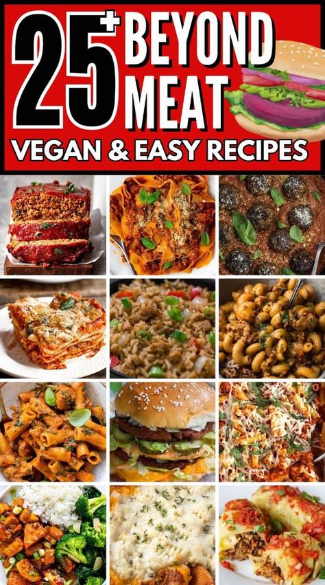 Try these easy Beyond Meat recipes. They’re so good and simple to make! Beyond Meat Steak Tips Recipes, Beyond Meat Recipes, Beyond Beef Recipes, Vegetarian Italian Recipes, Beyond Meat Burger, Vegan Winter Recipes, Easy Vegan Soup, Vegan Stuffed Peppers, Apple Recipes Healthy