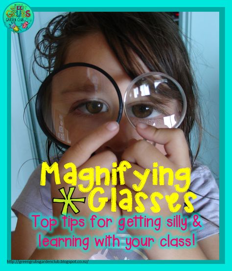 Magnifying Glass Silliness! { Free printable activity sheet} Nature Club, Elementary Science Activities, Kids Gardening, Hand Lens, Magnifying Glasses, Science Lesson, Free Printable Activities, Steam Activities, Science Activities For Kids