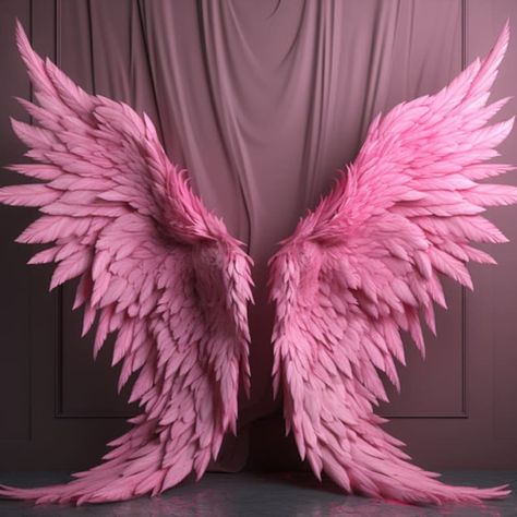 Digital Extra Large Detailed Pink Feathered Wings - Etsy Pink Angel Wings, Diy Angel Wings, Feathered Wings, Unique Tattoos For Women, Cosplay Wings, Creative Photography Projects, Pink Wings, Pastel Iphone Wallpaper, Angels Wings