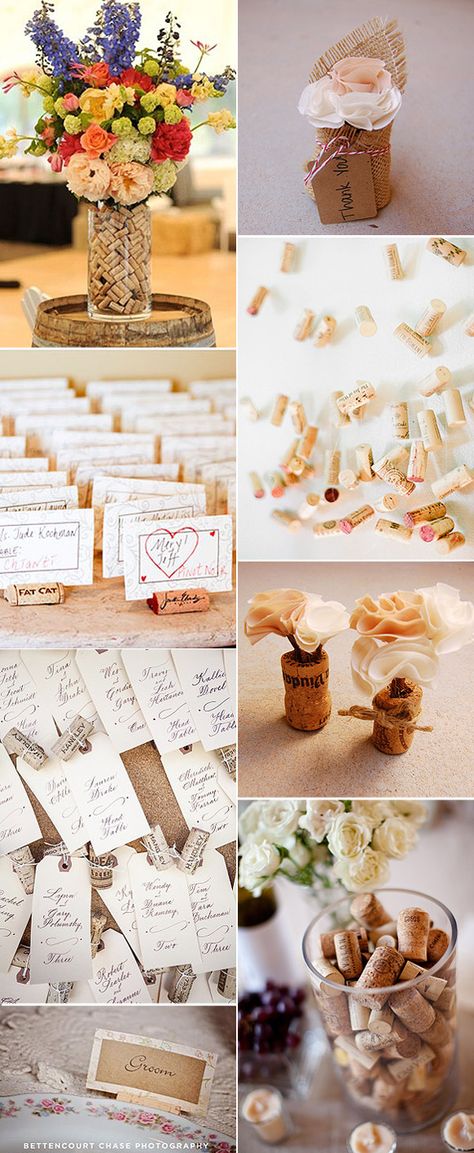 Decoración de la boda con Corchos Wine Bottle Project, Boda Ideas, Champagne Corks, Cork Diy, Amazing Weddings, Wine Parties, Table Plans, Rustic Wedding Decor, Table Cards