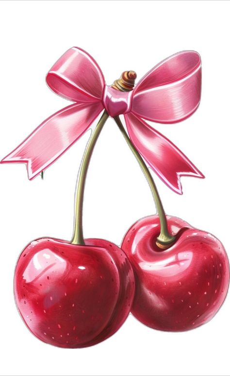 Coquette Png Aesthetic, Cherry With Bow, Cherry Pictures, Cherries Aesthetic, Ribbon Transparent, Cherry Png, Coquette Cherry, Bows Png, Coquette Design