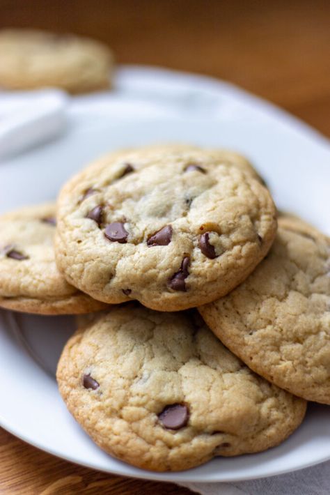 Everyone's Favorite Sourdough Discard Chocolate Chip Cookies - letsmakesourdough.com Starter Discard Recipes, Sourdough Starter Discard Recipes, Sourdough Discard Chocolate Chip Cookies, Discard Chocolate Chip Cookies, Sourdough Starter Discard, 3 Ingredient Cookies, Chocolate Chip Pudding Cookies, Sourdough Starter Discard Recipe, Discard Recipes