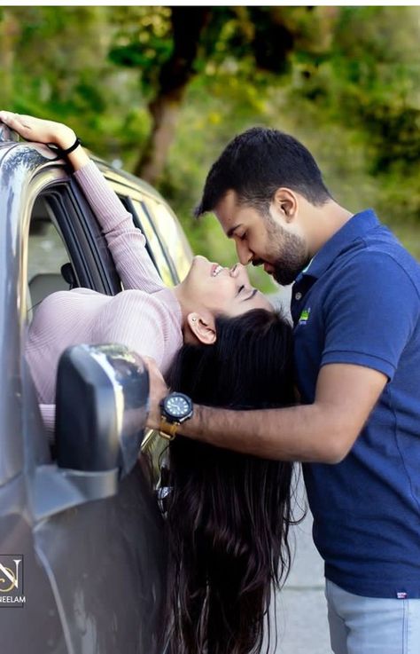 Car Poses For Couples, Racetrack Photoshoot, Couple Poses With Car, Couple Car Poses, Crazy Wedding Photos, Traditional Photoshoot, Couples Candid Photography, Road Pics, Pre Wedding Photoshoot Props