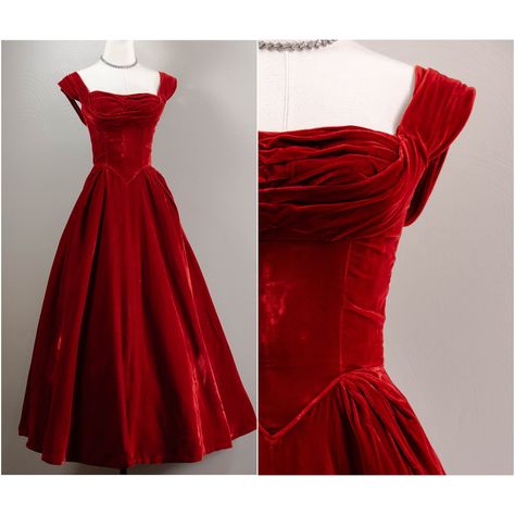 Red Ball Dress, The Plaza New York, Velvet Ball Gown, Plaza New York, Structured Skirt, Ceil Chapman, Elegant Ball Gowns, Velvet Gown, Ball Gowns Evening