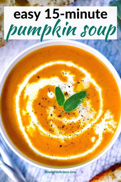 Canned Pumpkin Soup, Pumpkin Soup With Canned Pumpkin, Pumpkin Soup Recipes, Easy Pumpkin Soup, Pumpkin Soup Recipe Easy, Creamy Pumpkin Soup Recipe, Fresh Pumpkin Recipes, Pumpkin Soup Healthy, Canned Pumpkin Recipes