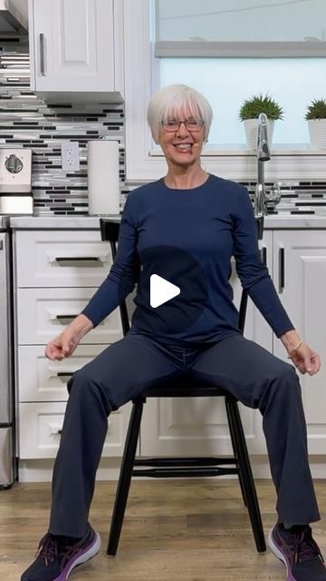 Easyfitnessover50 on Instagram: "You can have just as much fun working out in a chair as you can dancing around the house. There are all kinds of fun moves to keep it interesting.#chairworkout #easyfitness #moveeveryday #funfitness" Chair Aerobics For Seniors, Chair Exercises For Seniors Over 50, Chair Aerobics, Thigh Fat Workout, Yoga Chair, Easy Fitness, Bust A Move, Chair Exercises, Chair Yoga