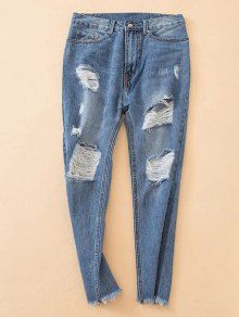 Extreme Ripped Jeans, Cheap Jeans For Women, Extreme Fashion, High Waisted Jeans Vintage, Jeans Destroyed, Denim Jeans Ripped, Blue Ripped Jeans, Frayed Hem Jeans, Denim Inspiration