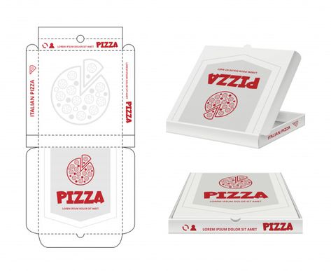 Diseño de caja de pizza. desenvolver el ... | Premium Vector #Freepik #vector #comida Pizza Box Template, Pizza Box Packaging, Pizza Box Design, Box Packaging Templates, Box Design Templates, Free Label Templates, Make Your Own Labels, Types Of Pizza, Pizza Design