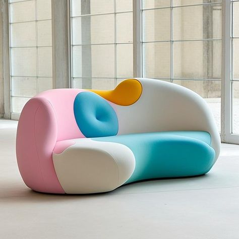 Karim Rashid (@karim_rashid_official) • Instagram-foto's en -video's Karim Rashid Products, Karim Rashid Furniture, Karim Rashid Interior, Curved Couches, Karim Rashid Design, Bachelor Pad Decor, Curved Couch, Weird Furniture, Bed Cover Design