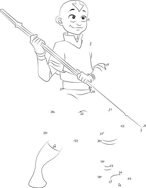 Aang The Last Airbender dot to dot printable worksheet - Connect The Dots Avatar Coloring Pages, Calming Coloring Pages, Aang The Last Airbender, Coloring Games, Dot To Dot, Color Magic, Relaxing Activities, Printable Game, Coloring Page Ideas