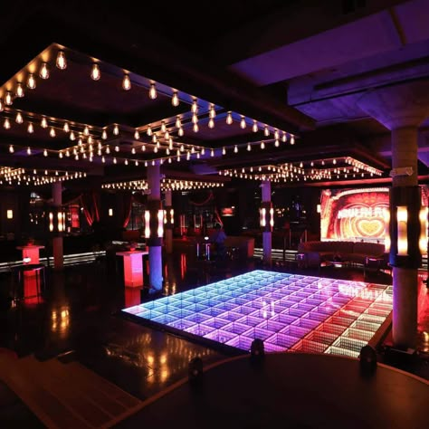 Bar With Dance Floor, Led Dance Floor Wedding, Night Club Exterior, Night Club Dance Floor, Wedding Indian Decor, Nightclub Dance Floor, Club Dance Floor, Bloxburg Office, Lesbian Bar