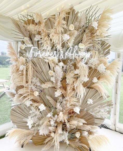 Dried Floral Arch, Boho Backdrop, Event Stylist, Grass Wedding, Dried Florals, Wales Uk, Wedding Wall, Engagement Decorations, Boho Wedding Decorations