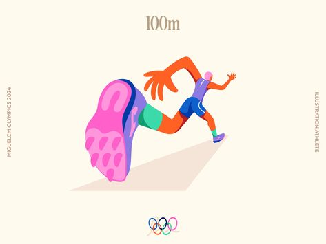 100m by Miguel Camacho on Dribbble Athletic Illustration, Runner Illustration, Run Illustration, Race Illustration, Running Painting, Running Animation, Exercise Illustration, Marathon Posters, Running Illustration