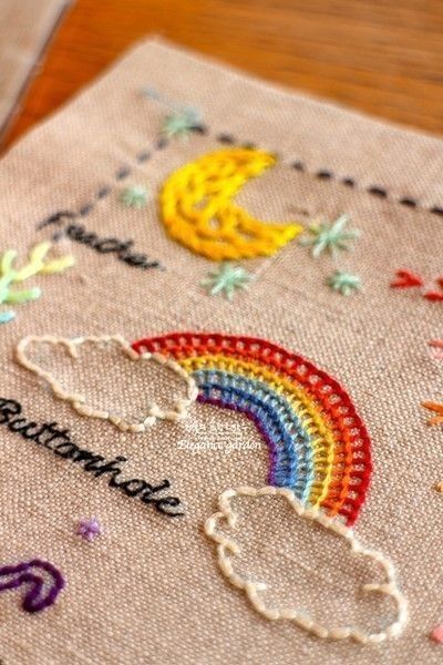 Embroidery Stitches Beginner, Embroidered Designs, Diy Embroidery Patterns, Baby Embroidery, Pola Sulam, Learn Embroidery, Simple Embroidery, 자수 디자인, Sewing Embroidery Designs