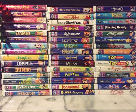 Disney Dvd Collection, 2000s Stuff, James And Giant Peach, Vhs Collection, Disney Movie Collection, Disney Vhs Tapes, 1990s Nostalgia, Pete Dragon, Vcr Tapes