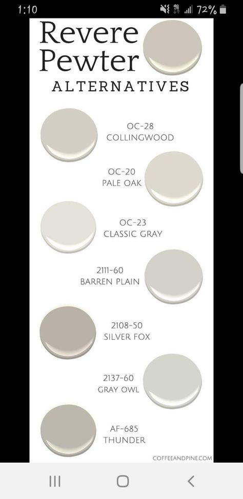 Silver Fox Benjamin Moore, Revere Pewter Benjamin Moore, Revere Pewter, Gray Owl, Interior Accents, Exterior Remodel, Silver Fox, Benjamin Moore, Exterior Paint