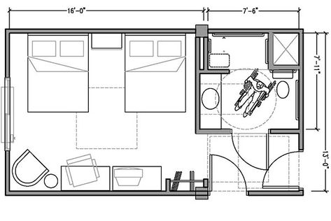 Wheelchair Users' Guide to Accessibility in Hotels - WheelchairTravel.org Hotel Room Layout, Accessible House Plans, Hotel Room Plan, Accessible House, Urban Design Graphics, Hotel Plan, Bloxburg Ideas, The Americans, Bedroom Dimensions