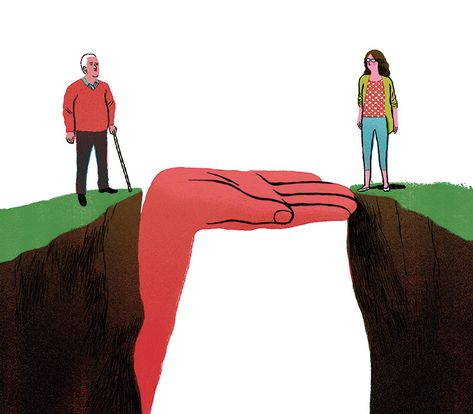 Conflict Illustration, Generation Gap, Family Conflict, Growing Apart, Illustration Agency, Poster Drawing, The Wall Street Journal, Family Matters, Wall Street Journal