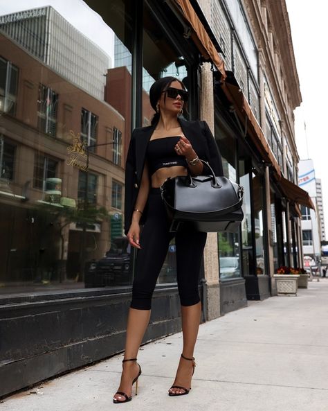 SSENSE designer picks Tom Ford bralette Tom Ford leggings wearing an XS Givenchy Antigona bag #MyShopStyle #ShopStyle Fendi Sunshine, Autumn Essentials, Mia Mia Mine, Balmain Blazer, Walking In Heels, Mia Mia, Givenchy Antigona, Manolo Blahnik Heels, Black Wool Blazer