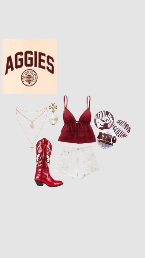 #texasam #aggies #sec #college #gameday #gamedayfit Aggie Gameday Outfit, M&m Game, College Gameday, Concert Fits, Gameday Outfit, Texas A&m, Texas