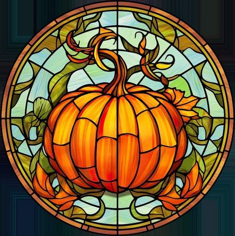 https://decomagz.com/pumpkin-decorating-contest-winners-15-best-inpirations/ Halloween Stained Glass Window, Stained Glass Autumn, Halloween Stained Glass Patterns, Stained Glass Pumpkin, Stained Glass Halloween, Pumpkin Decorating Contest, Creepy Pumpkin, Window Stained, Copper Coin