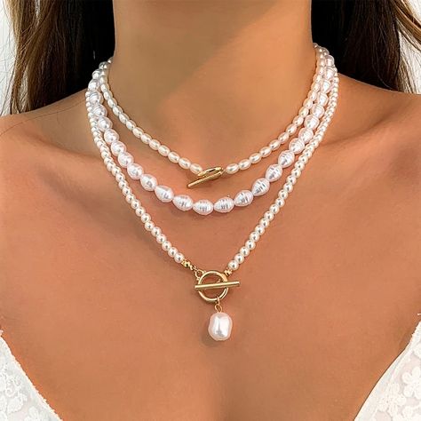 Unique Pearl Necklace, Simple Pearl Necklace, Real Pearl Necklace, Pearl Gifts, Neck Accessories, Pearl Heart, Vintage Jewelry Necklace, Pearl Jewelry Necklace, Neck Jewellery