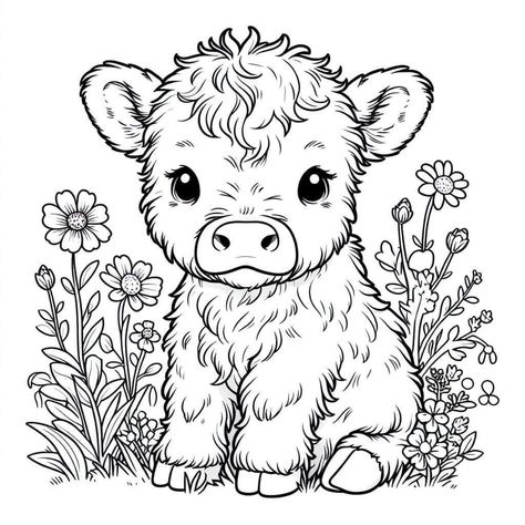 Coloring Pages Cute Animals, Cute Cow Coloring Pages, Printable Adult Coloring Pages Flowers, Colouring Pages For Adults Printable Free, Country Coloring Pages, Cow Coloring Pages, Cow Colour, Farm Animal Coloring Pages, Color Drawing Art