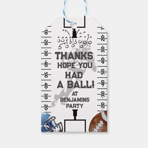 Football Birthday Party Favors, Football Banquet, Football Birthday Party, Party Goodies, Football Birthday, Football Party, Thank You Tags, Birthday Party Favors, Goodie Bags