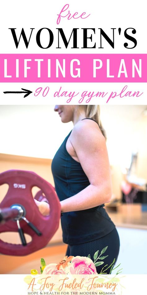 FREE 90 day women's lifting plan to help encourage a healthy lifestyle, increase strength and muscular endurance, and begin some healthy habits. Includes 90 day lifting plan pdf download. Weight Lifting Workout Plan, Weight Lifting Schedule, Gym Plan For Women, Weight Lifting Plan, Weightlifting For Beginners, Weight Lifting Program, Free Weight Workout, Weights Workout For Women, Strength Training Plan