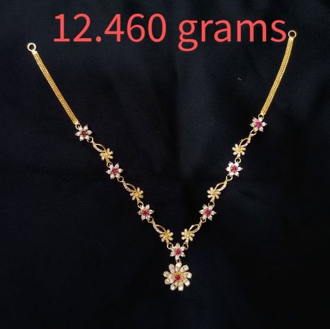 Gold Casting Necklace 12.460 grams in low weight. 12 Grams Gold Necklace, Gold Earrings For Kids, Diamond Bracelet Design, Bridal Gold Jewellery Designs, Hand Embroidery Design Patterns, Jewelry Model, Gold Necklace Designs, Stone Gold, Bridal Gold Jewellery