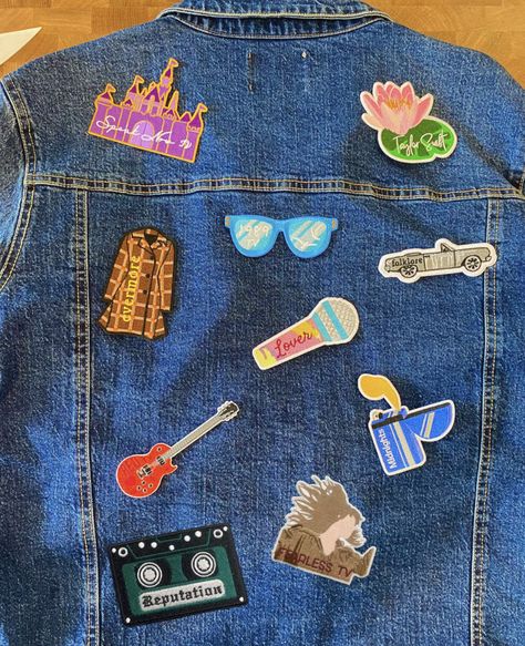 Taylor Swift Inspired Jacket ERAs Tour - Embroidery Patches. All 10 ERAs on a denim jakcet Taylor Swift Patches, Taylor Swift Jean Jacket, Jacket Patches, Patch Ideas, Taylor Swift Inspired, Denim Jacket Patches, Tour Outfits, Patched Jeans, Patches Jacket