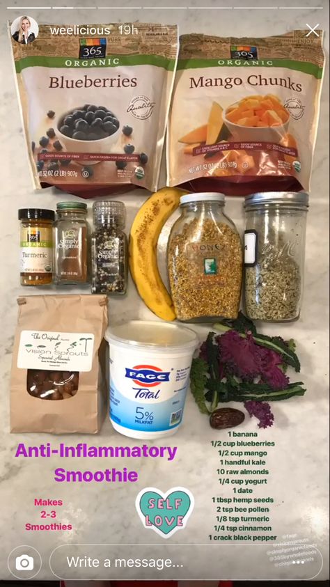 Protein Smoothie Aesthetic, Anti Inflammation Smoothie, Anti Inflammation Breakfast, Inflammatory Smoothies, Inflammation Smoothie, Smoothie Supplements, Rice Pudding Recipe, Anti Inflammation Recipes, Turmeric Smoothie