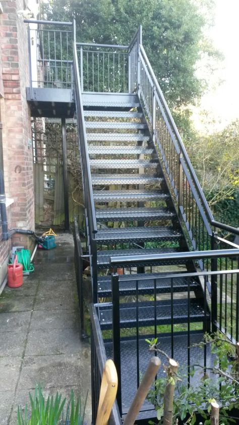 Steel Fabricators of Balconies, Staircases. External Steel ... Steel Staircase Design Outdoor, Outside Staircase, Straight Staircase, Staircase Glass, Black Staircase, Steel Staircase, Outside Stairs, Staircase Outdoor, External Staircase