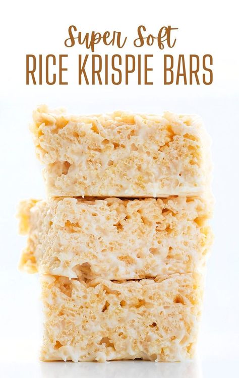 Stack of three marshmallow rice krispie bars. Rice Krispie Squares With Condensed Milk, Rice Krispie With Condensed Milk, Best Rice Krispie Treats Recipe Condensed Milk, Rice Krispie Treats With Eagle Brand Milk, Rice Krispie Treats Sweetened Condensed Milk, Sweetened Condensed Milk Rice Crispies, Rice Krispie Treats With Condensed Milk, Dessert Loafs, Rice Crispy Bars