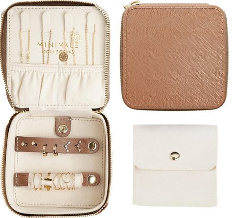 PRICES MAY VARY. IDEAL GIFT FOR HER: This travel jewelry case is the ideal present every woman will adore; compact, stylish, and perfect for keeping her jewelry safe on-the-go; gift this and she'll never forget you JETSETTER READY: Unleash your inner globetrotter with this chic, compact jewelry travel case, eliminates tangles & organizes flawlessly, your secret weapon for effortless travel accessorizing MADE FROM GENUINE LEATHER: This genuine leather jewelry travel case for women is scratch and Jewelry Travel Case, Travel Jewelry Organizer, Best Gifts For Mom, Necklace Organizer, Jewelry Safe, Travel Jewelry Case, Small Jewelry Box, Luxury Gift Box, Earrings Rings