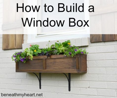 Lowe's Home Exterior Makeover Reveal - Beneath My Heart Build A Window, Exterior Home Makeover, Cedar Window Boxes, Do It Yourself Decoration, Window Boxes Diy, Window Box Flowers, Window Planter Boxes, Exterior Makeover, Diy Window