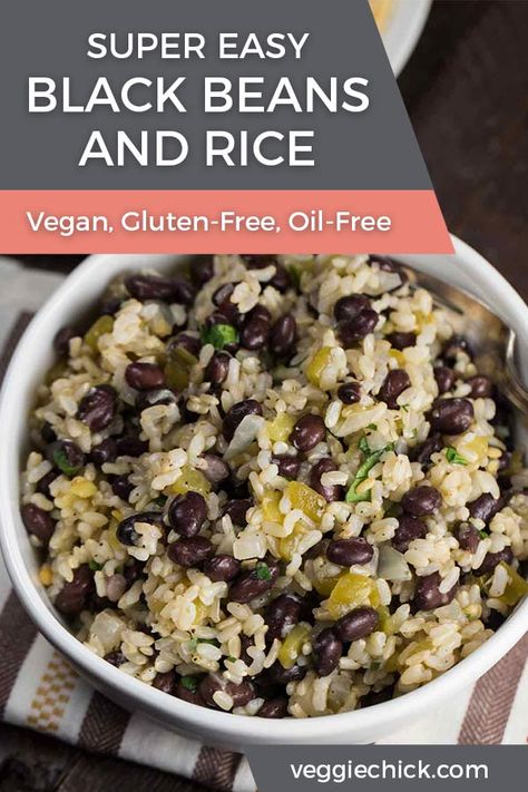 Easy Black Beans, Chicke Recipes, Black Beans And Rice, Black Bean Recipes, Plant Based Diet Recipes, Burrito Bowls, Beans And Rice, Vegan Side Dishes, Vegan Sides