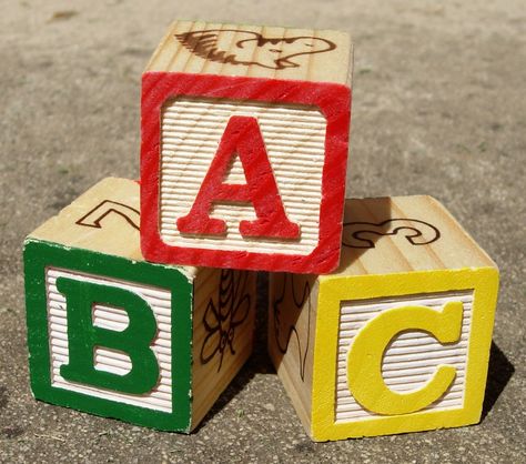 ABC Blocks Baby Development Milestones, Good Character Traits, Wooden Alphabet Blocks, Development Milestones, Abc Blocks, Block Play, Block Painting, Nonprofit Fundraising, How To Start Homeschooling