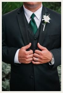 dapper groomsman with dark green Elegant Intimate Wedding, Hunter Green Wedding, Forest Green Wedding, Fall Wedding Bridesmaids, Dark Green Bridesmaid Dress, Groom And Groomsmen Suits, Pavilion Wedding, Wedding On A Budget, Emerald Green Weddings