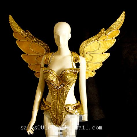 Eagle Costume Women, Eagle Costume, Angel Wings Costume, Suit Clothes, Ballroom Costumes, Women Cosplay, Gold Angel Wings, Angel Costume, Gold Angel