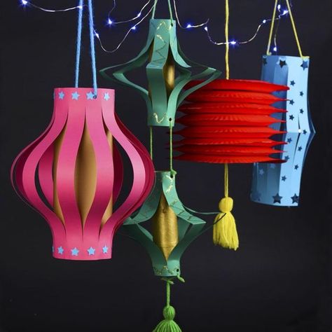 Paper Crafts, Chinese Lanterns for Good Feng Shui and Festive Holiday Decoration Chinese New Year Crafts For Kids, Paper Lanterns Diy, Chinese Crafts, Chinese New Year Crafts, Lantern Ideas, Diwali Craft, Diwali Diy, Diy Lanterns, New Year's Crafts